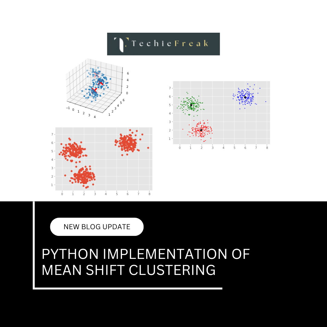 Python implementation of mean shift clustering